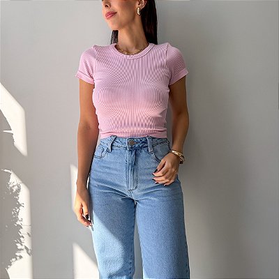 Blusa Tifany Canelada Rosa