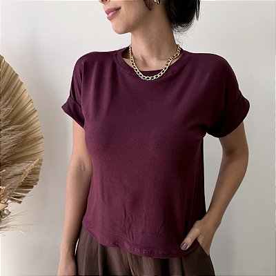 T-shirt Manga Japonesa Marsala