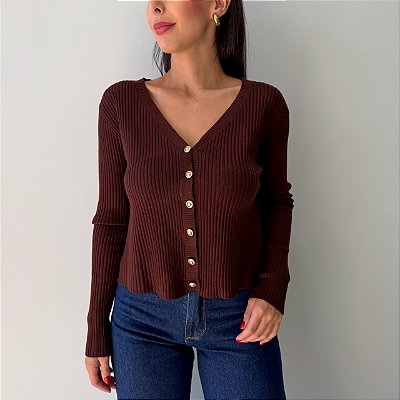 Conjunto Tricot Cecilia Marrom