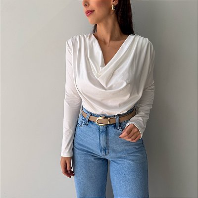 Body Feminino Sara Branco
