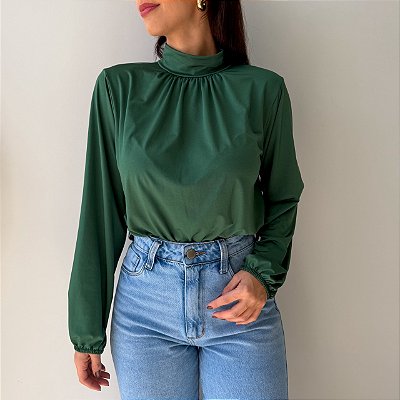 Blusa Sol Feminina Manga Longa Verde Bandeira