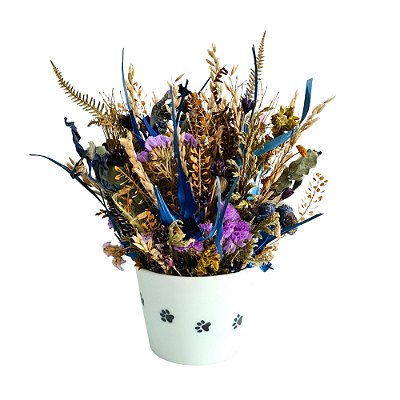 Vaso "Patinha" personalizado com flores naturais desidratadas