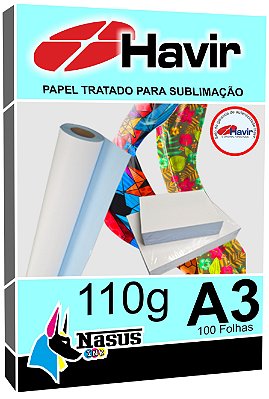 Papel Para Sublimação A3 Fundo Azul Havir 110g