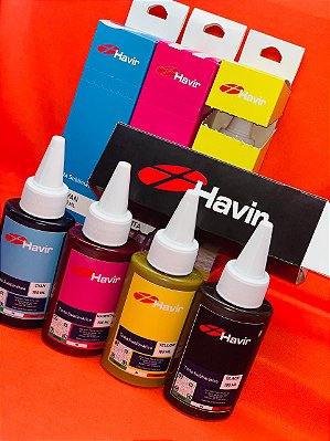 5 UNIDADES - Tinta Sublimática HAVIR ORIGINAL100ml + Perfil de cores exclusivo
