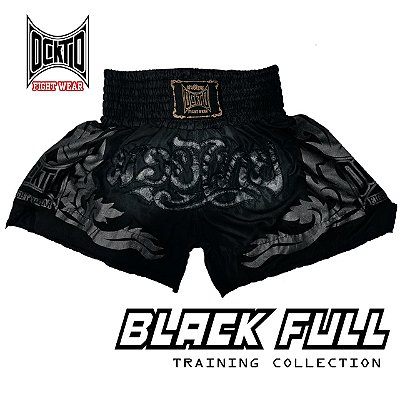 SHORT MUAY THAI ESTILO TAILANDÊS OCKTO BLACK FULL