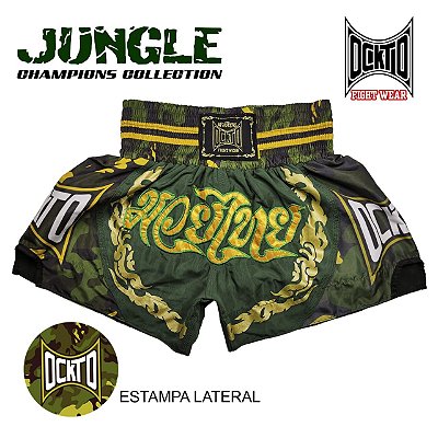 Short Muay Thai Estilo Tailandês Ockto Champions Jungle