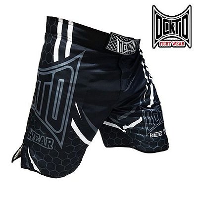 Short Bermuda Mma Muay Thai BJJ Ockto Black Fight
