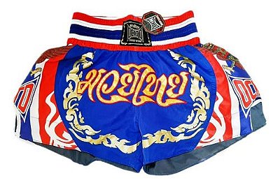 Short Muay Thai Estilo Tailandês Ockto Bandeira Tailândia Az