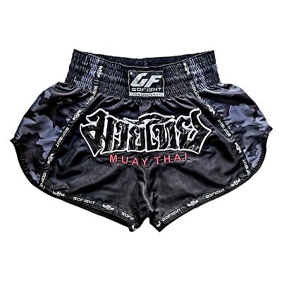 Short Muay Thai Estilo TailandêS Camuflado Go Fight