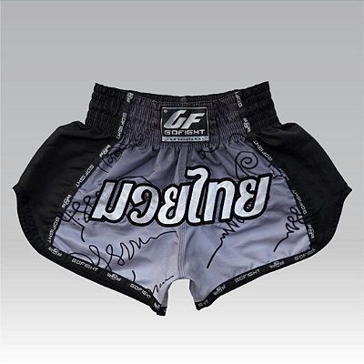 Short Muay Thai Estilo Tailandês Silver Dregrade Go Fight
