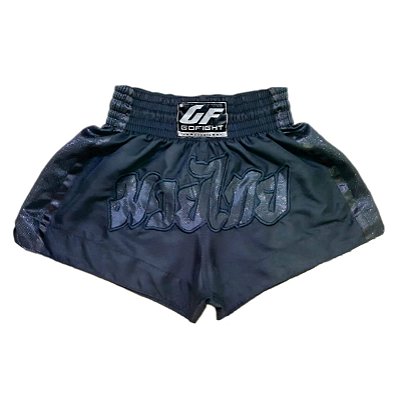 Short Muay Thai Estilo Tailandês Black Mamba Go Fight