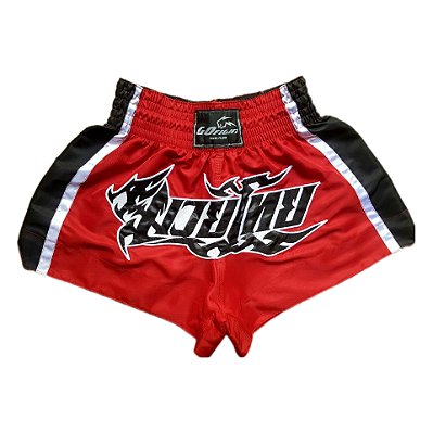 Short Muay Thai Estilo Tailandês Go Fight Red Dragon