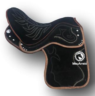 Sela Gel Profissional Vaquejada Camurça Preta