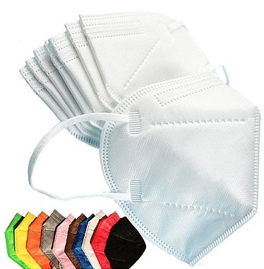 Máscara 5 camadas N95 100 unidades coloridas
