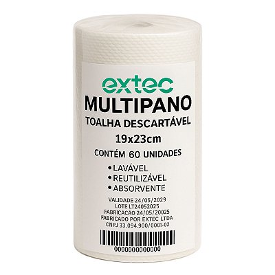 Toalhas descartáveis Multipano 19x23 reutilizável 60 un