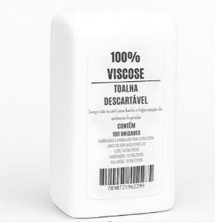 Toalha lenço 100 un 100% Viscose Absorvente - Para casa e Uso diário
