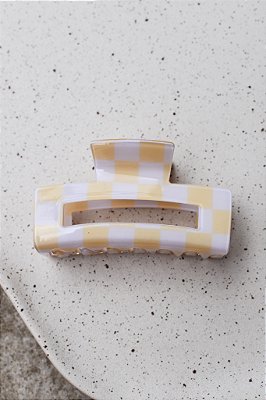 Piranha Retangular Checkboard Amarelo Panna Cotta