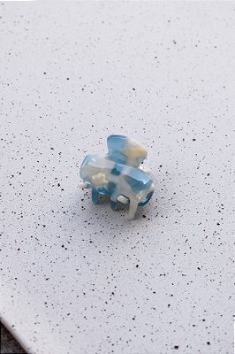 Piranha Mini Arredondada Marmorizada Azul Claro