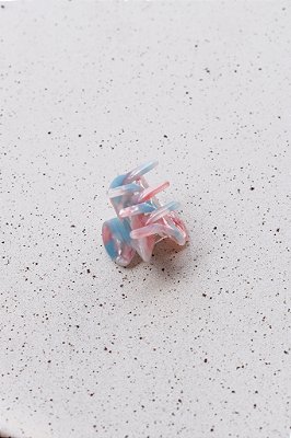 Piranha Mini Arredondada Marmorizada Rosa e Azul