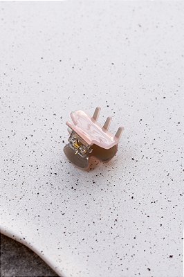 Piranha Mini Arredondada Rosa e Cinza