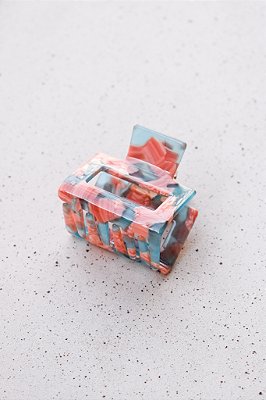 Piranha Quadrada Marmorizada Azul e Rosa