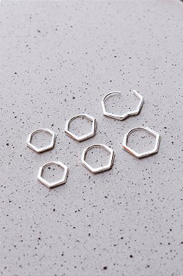 Brinco Argola Hexágono