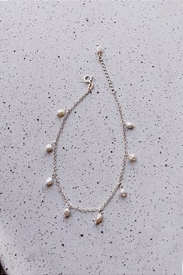 Tornozeleira Pingentes Pérolas