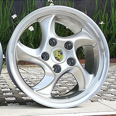 RODA PORSCHE CUP ARO 17X6 E 17X7 PRATA FURAÇÃO 5X130
