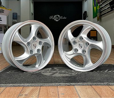 RODA PORSCHE CUP ARO 17X6 E 17X7 PRATA FURAÇÃO 5X130