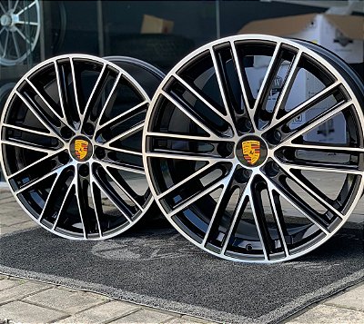 RODAS PORSCHE CAYENNE TURBO ARO 20 DUAS TALAS GRAFITE DIAMANTADO 5X130