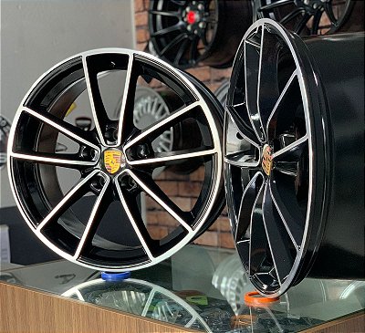 RODAS PORSCHE 911 TARGA 4S ARO 20 PRETO FURAÇÃO 5X112