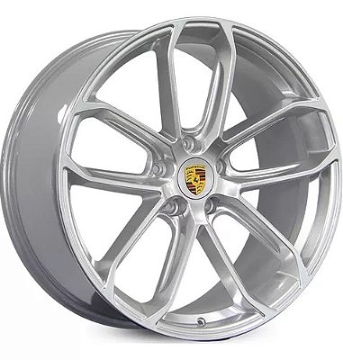 RODAS PORSCHE MACAN GTS ARO 21 DUAS TALAS FURAÇÃO 5X130 PRATA