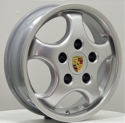 RODAS PORSCHE CUP 1 ARO 15 DUAS TALA 4,5 - 5,5 OU 6,5 FURAÇÃO 5X130 PRATA