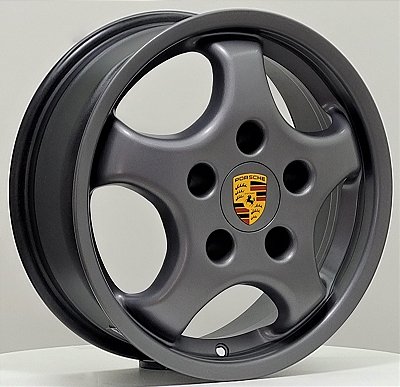 RODAS PORSCHE CUP 1 ARO 15 DUAS TALA 4,5 - 5,5 OU 6,5 FURAÇÃO 5X130 GRAFITE