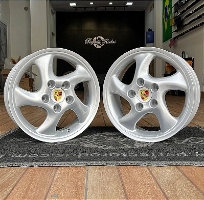 RODA PORSCHE CUP 3 ARO 17X6 PRATA FURAÇÃO 5X130
