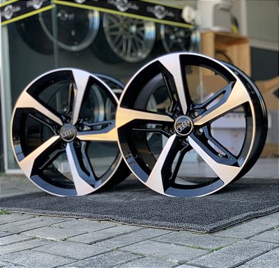 RODA AUDI A3 ARO 18x8 5x100 ET42 PRETO DIAMANTADO