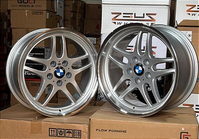 RODA STYLE 37 BMW M5 E34 PRATA DIAMANTADA ARO 18 EM 2TALAS FURAÇÃO 5X120