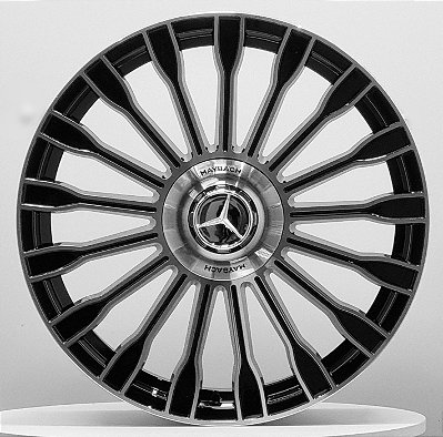 RODAS MERCEDES M36 ARO 19 Furação 5X112 DUAS TALAS PRETO FLOW FORMING