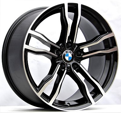 RODAS BMW X5 / X6 ARO 20 DUAS TALAS FURAÇÃO 5X120 PRETA DIAMANTADA