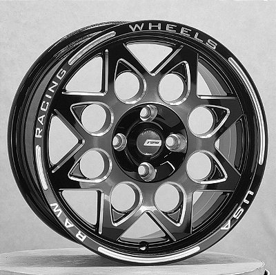 RODAS WELD ARO 15 TALA 7 FURAÇÃO 4X100 PRETO DIAMANTADO