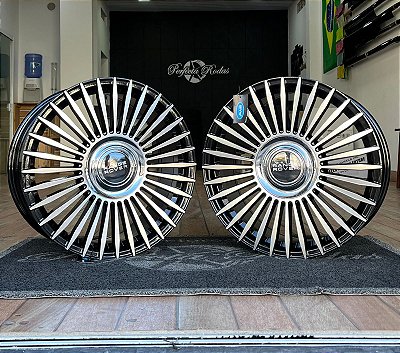RODAS LAND PRZ1363ARO 19 FURAÇÃO 5X108 PRETO DIAMANTADO