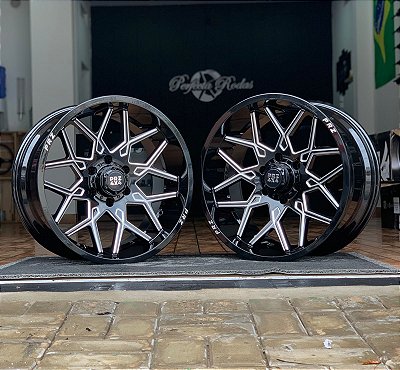 RODAS PRZ 1957 ARO 20 FURAÇÃO 6x139,7 ET0 PRETO DIAMANTADO