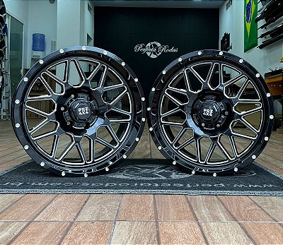 RODAS PRZ 1958 ARO 20 FURAÇÃO 6x139,7 ET0 PRETO DIAMANTADO