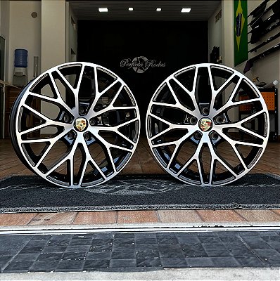 RODAS REPLICA PORSCHE M30 ARO 17 FURAÇÃO 5X110 ET 30 PRETO DIAMANTADO