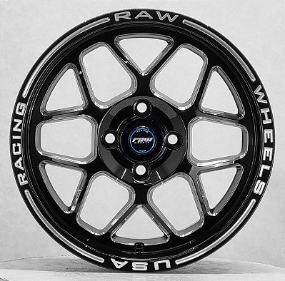 RODAS WELD SIX ARO 15 TALA 7 FURAÇÃO 4X100 PRETO DIAMANTADO