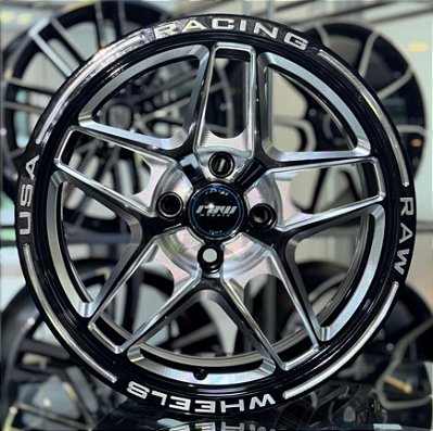 RODAS WELD PENTAGON ARO 15 TALA 7 FURAÇÃO 4X100 BLACK MILLING