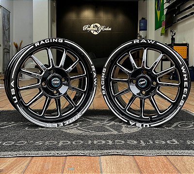 RODAS WELD RACING MULT ARO 15 TALA 7 FURAÇÃO 4X100 BLACK MILLING