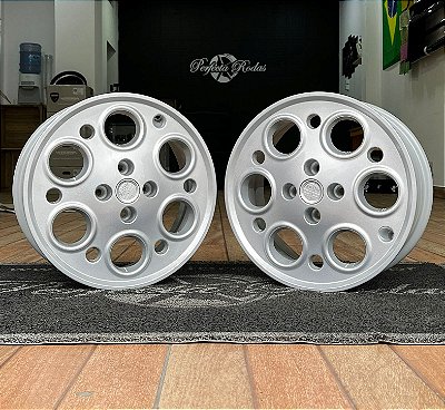 RODAS ALFA ROMEO M2 ARO 15 FURAÇÃO 4X98 PRATA