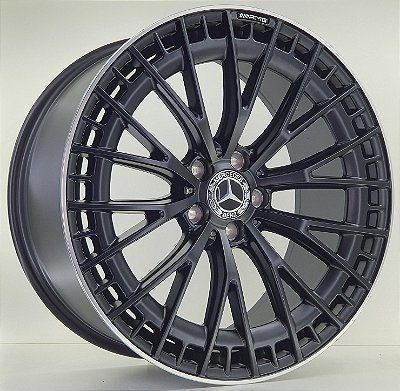 RODAS MERCEDES R6337 ARO 20 DUAS TALAS FURAÇÃO 5X112 PRETO FOSCO
