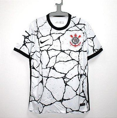 Camisa Corinthians I 21/22 | Torcedor Nike Masculina | Branco+Preto